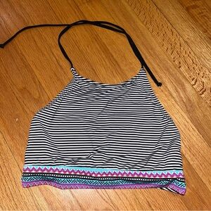 AMICA High Neck Boho Striped Bikini Top